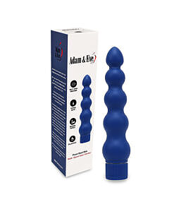 Adam & Eve Vibrating Power Bead Stick with five graduated silicone beads and easy-grip handle against a soft background