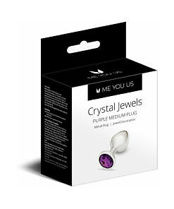 Me You Us Crystal Jewels Metal Plug in purple with faceted jewel base on white background medium size