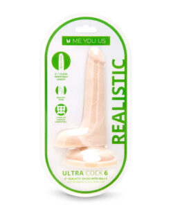 Me You Us Ultra Cock dual density dildo with realistic balls in vanilla tone