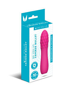 Me You Us Tapered Bullet Hot Pink vibrator on a white background