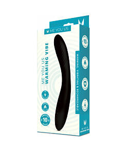 Me You Us Warming Vibe Black luxury silicone vibrator with warming function and curved G-spot design