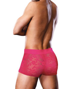 displayed front view with lace panel and branded waistband.