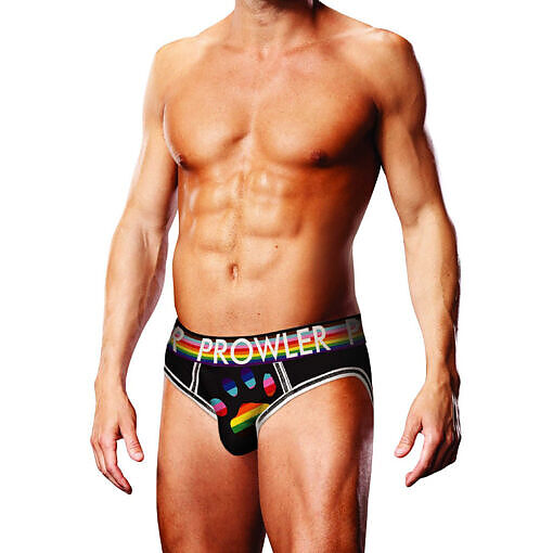 showing deep paw-shaped pouch and branded waistband against a light background.