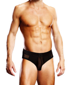 front view highlighting the contoured pouch and elastic waistband on a neutral studio background.