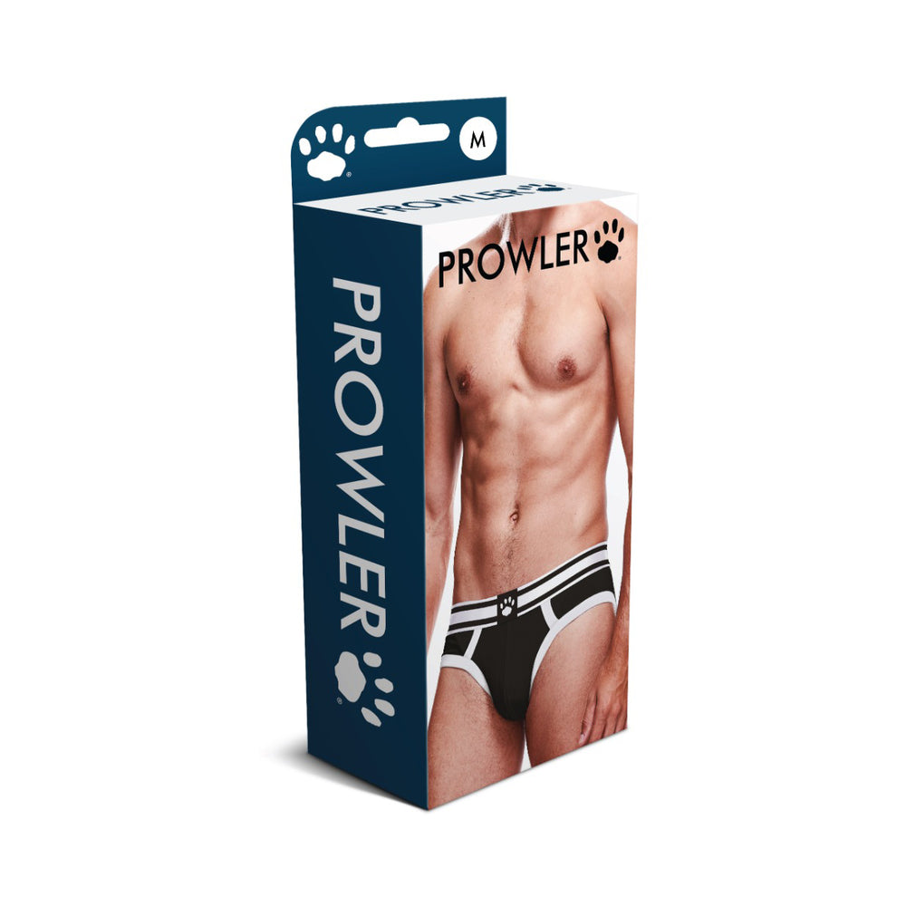 Prowler Brief Black/White M lying flat