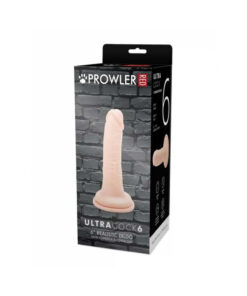 Close-up of Prowler RED Ultra Cock realistic dildo in vanilla color