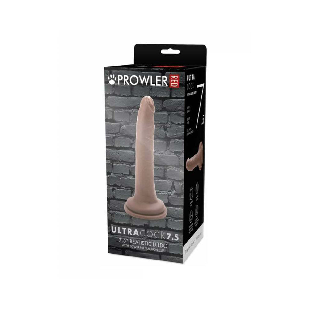 Prowler RED Ultra Cock 7.5 inch realistic dildo in caramel shade