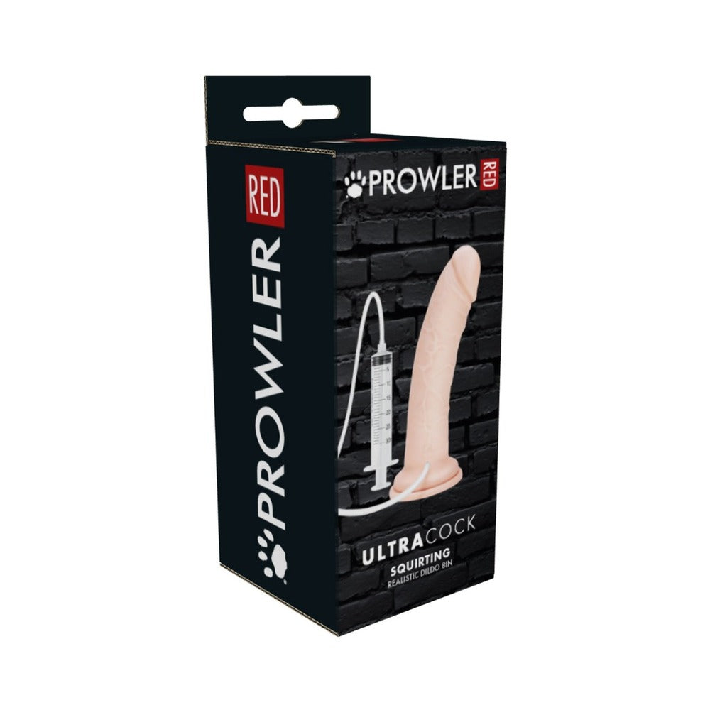 Prowler RED 8in realistic squirting dildo with veined shaft