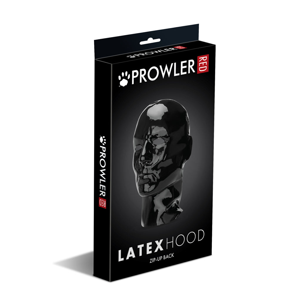 Black Prowler RED Latex Hood with glossy finish and adjustable closure