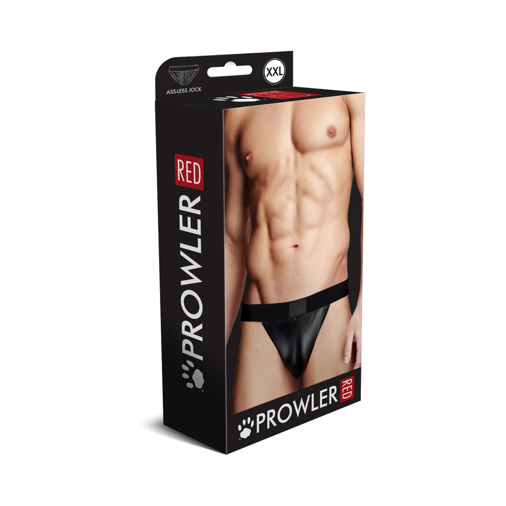 Prowler RED Wetlook Assless Jock Strap in black 2XL