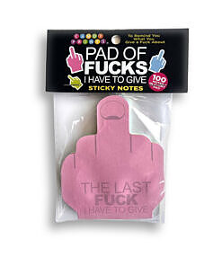 Last Fuck I Have to Give Sticky Notes pad on an office desk