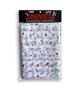 Naughty Stick Figure Tissue Paper sheets with bold stick figure designs on lightweight tissue
