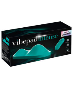Vibepad Intense compact dual-mound vibrating cushion with USB charging cable on white backdrop