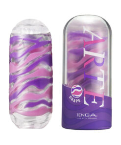 Tenga Arte Drape masturbator with semi-transparent grey body and visible internal folds on clean background.