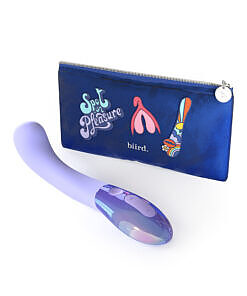 Biird Gii Glow Lilac: curved dual-stimulation vibrator in lilac silicone