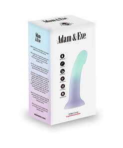 Pastel ombre curved liquid silicone dildo with flared base