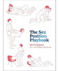 The Sex Position Playbook hardcover book open to a colorful illustrated sex position page