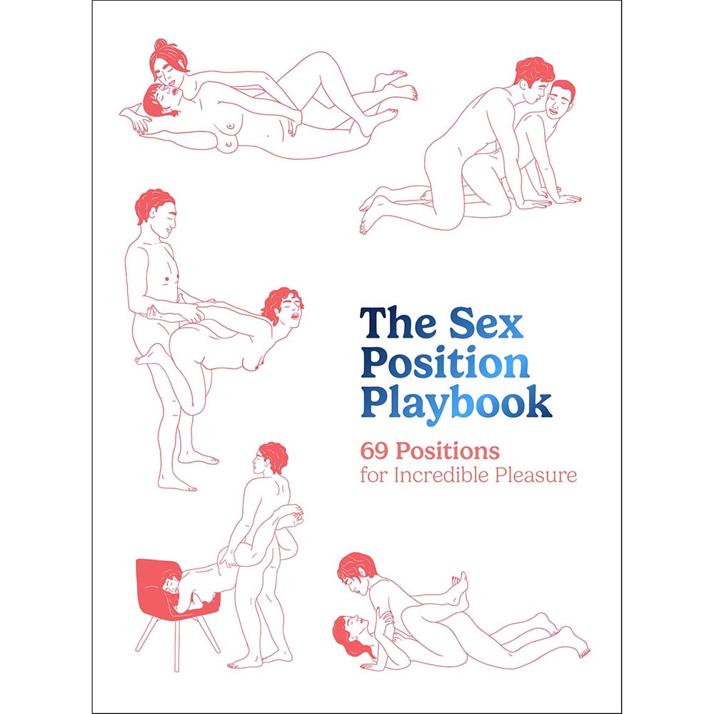 The Sex Position Playbook hardcover book open to a colorful illustrated sex position page