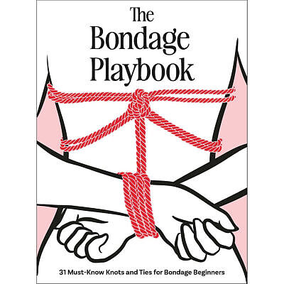 The Bondage Playbook front cover showing illustrated rope knot in black and white