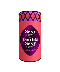 The Sexy Dare Pick-a-Stick game box with 50 colorful sticks scattered on a dark velvet surface