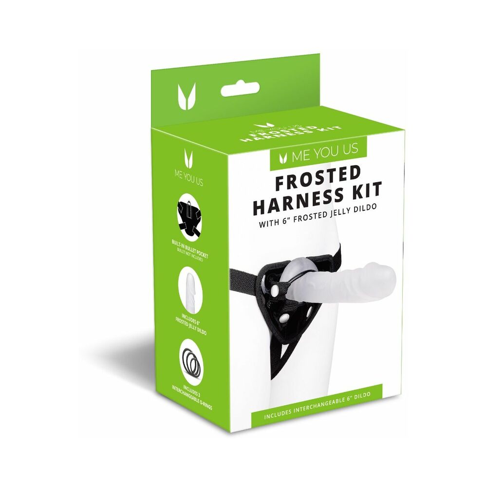 Me You Us Frosted Harness Kit with adjustable straps and O-ring displayed on a light background