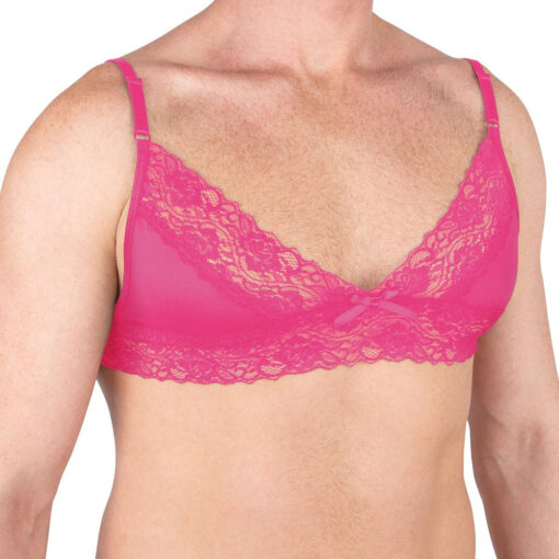 showing delicate floral pattern and adjustable straps.