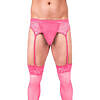 Prowler Lace Garter Set in pink floral lace