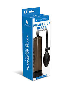 Me You Us Pumped Up Black penis pump with hand pump and quick-release valve