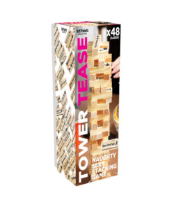 Tower Tease naughty sex game wooden blocks stacked in play