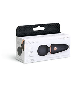 Le Wand Mini Micro Wand Black compact wand massager with travel case and USB charging cable