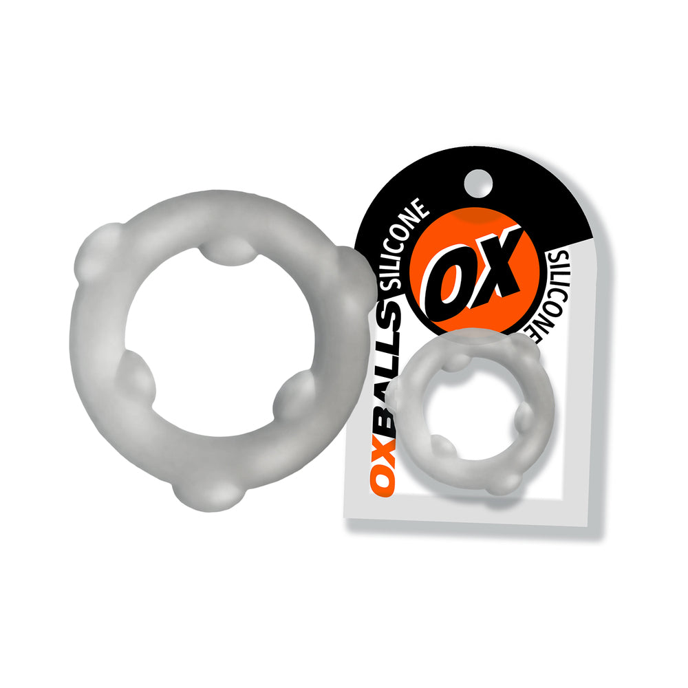Oxballs Spinner Single Silicone Ring Vapor in translucent vapor color stretching wide