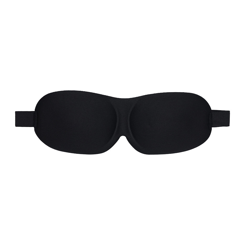 Ouch! 3D Mask Black blindfold with contoured eye cups and elastic strap