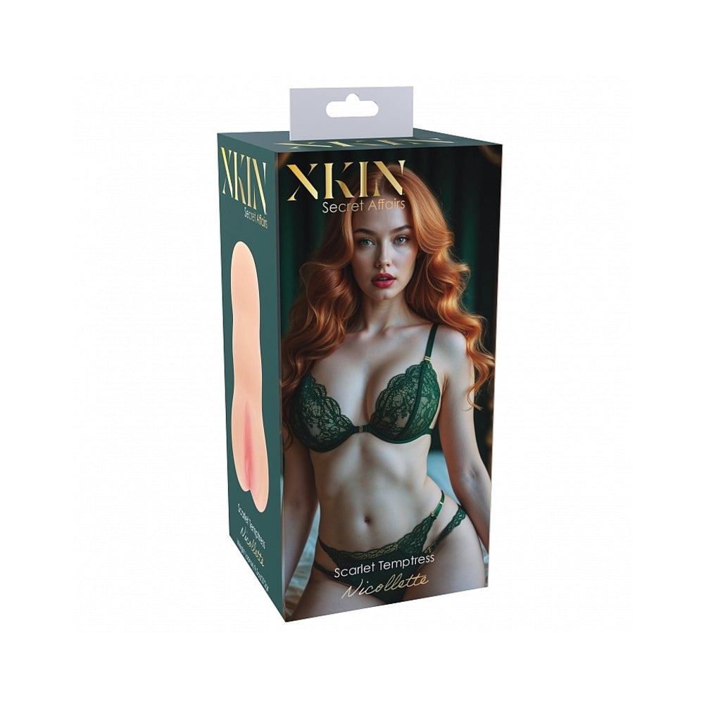 Xkin Secret Affairs Nicolette Stroker Beige stroker toy with ribbed texture
