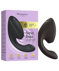 Womanizer Next Duo Black dual stimulator with 3D Pleasure Air and G-spot vibrations