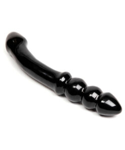 Chakrubs Xaga Viper Obsidian Wand black obsidian crystal with curved ridged shape on dark surface