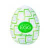 Tenga Egg Cubic disposable stroker with overlapping cube texture on a white background