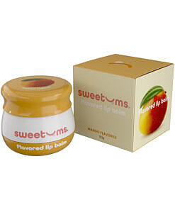Sweetums Flavored Lip Balm Mango tube with built-in mirror