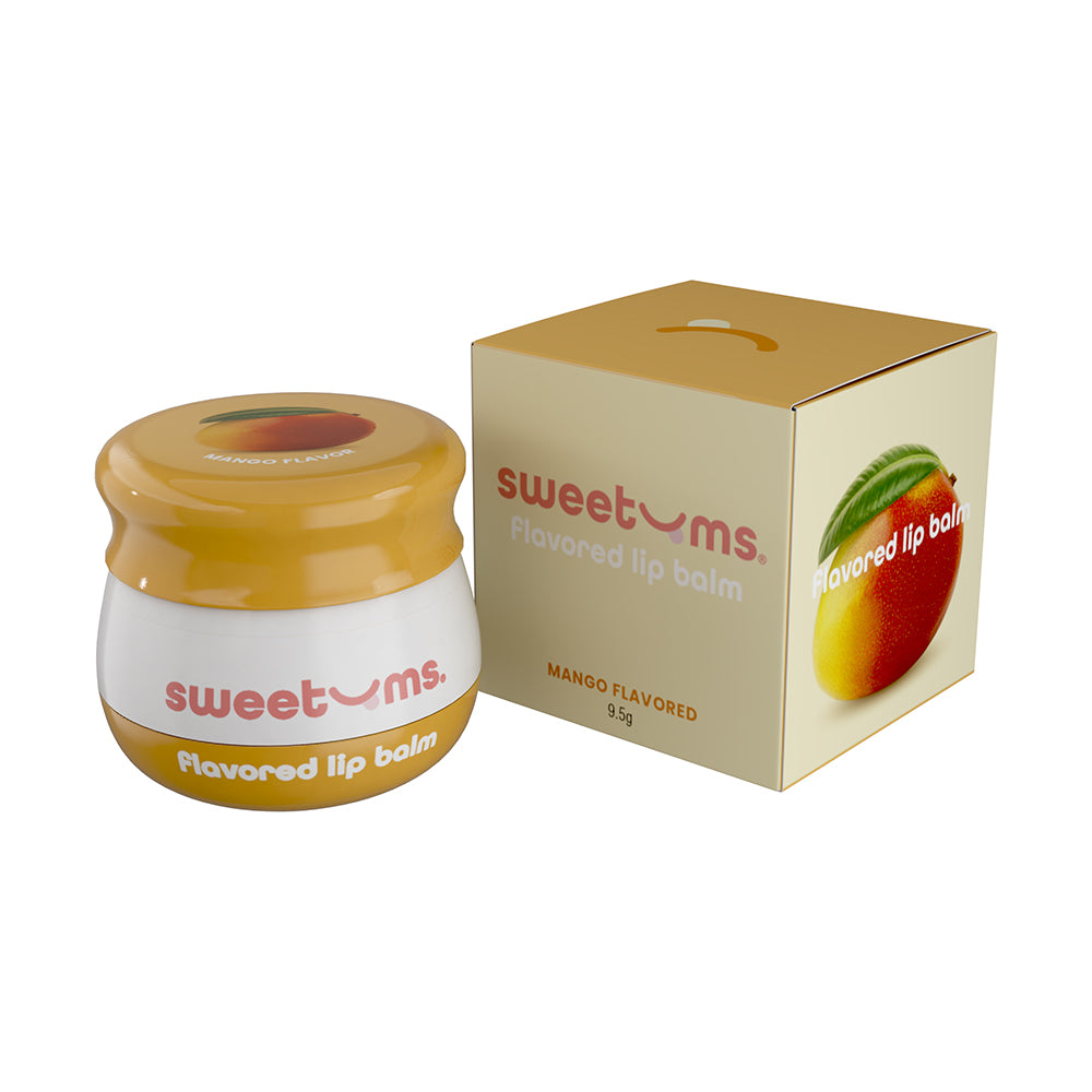 Sweetums Flavored Lip Balm Mango tube with built-in mirror