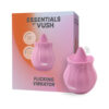 VUSH Essentials Flicking Vibrator shown in soft purple silicone with a flickering curved tip against a clean background.