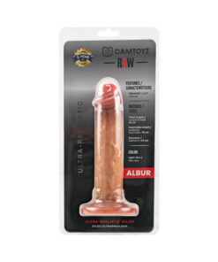 Camtoyz Ultra Realistic Dildo Albur in flesh tone with detailed veins and suction cup base against a white background.
