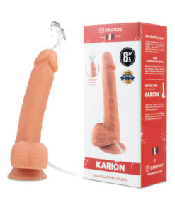 Camtoyz Realistic Squirting Dildo Karion showing real flesh tone