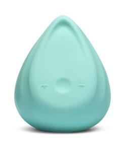Biird Evii Vibrator Mint Green lying on a silky white surface with its curved