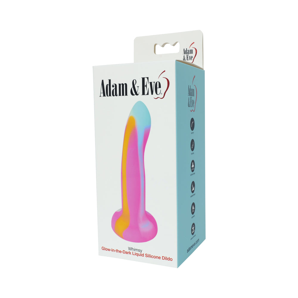 Adam & Eve Whimsy glow-in-the-dark dildo glowing green