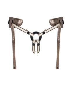 Strap-On-Me Leatherette Harness Desirous in black faux leather with adjustable straps and silver O-ring