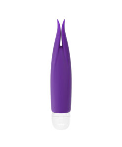 Fun Factory Volita Vibrator Violet with fluttering silicone tips on a white background.