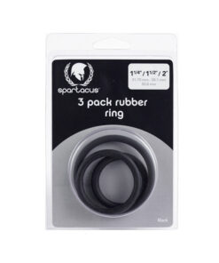 Three black rubber cock rings from Spartacus