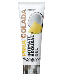 Dickalicious Arousal Gel Pina Colada tube with tropical label