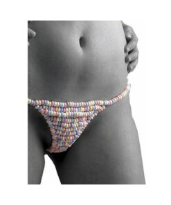 showing its colorful multi-flavored segments and one-size elastic design.