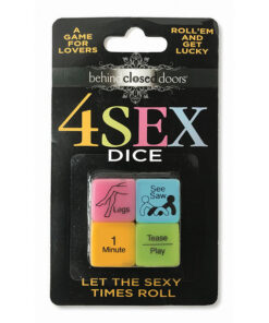 4 Sex Dice with printed actions: positions