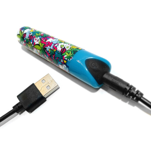 Prints Charming Buzzed Rechargeable 3.5" Bullet - Stoner Chick - Blue - Image 4